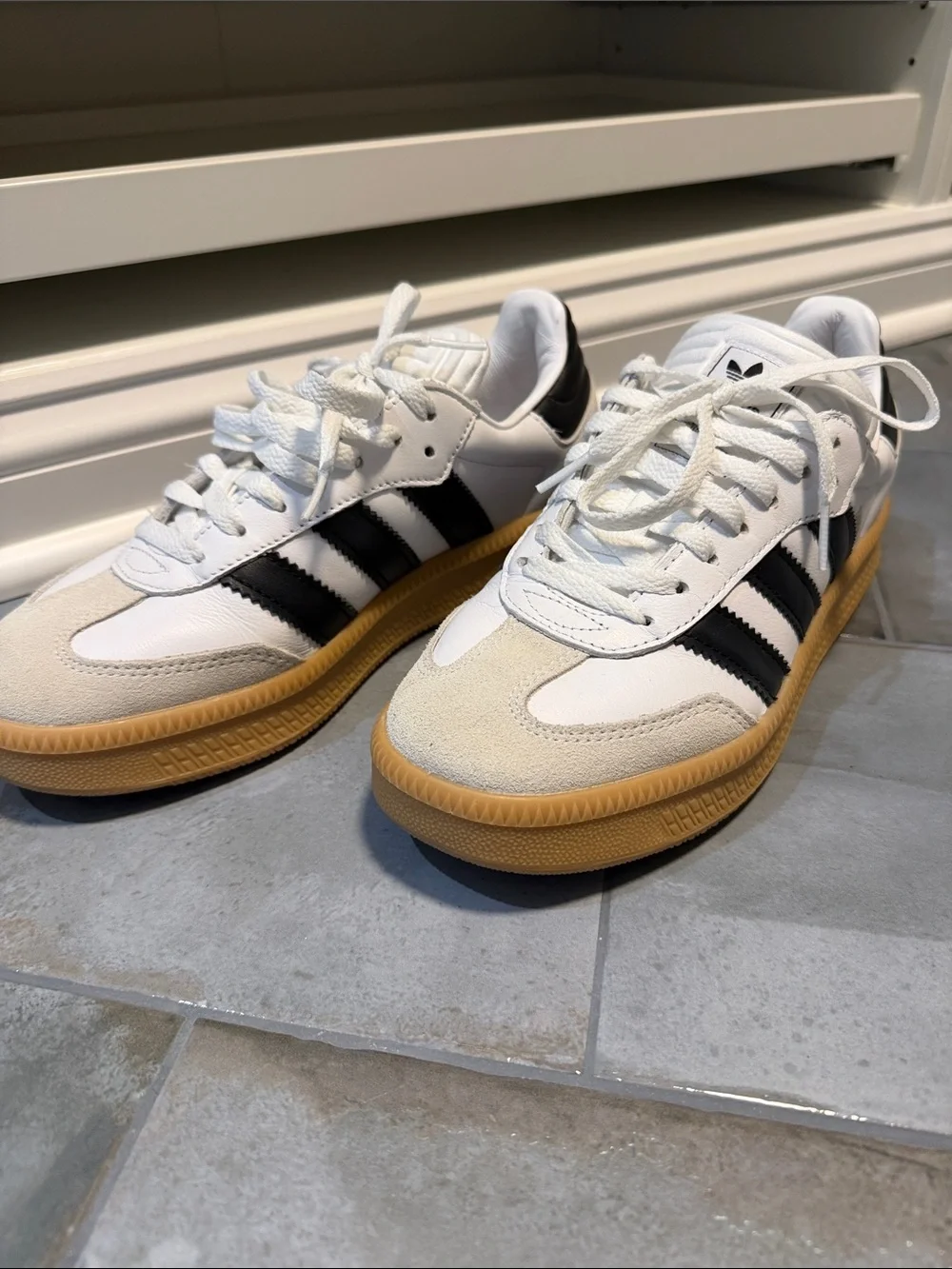 adidas White Black & Gum Classic Sneakers
